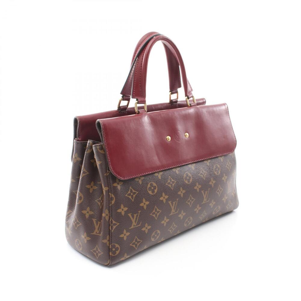 Louis Vuitton Red Tote Leather Venus Bag Burgundy Canvas Monogram Brown